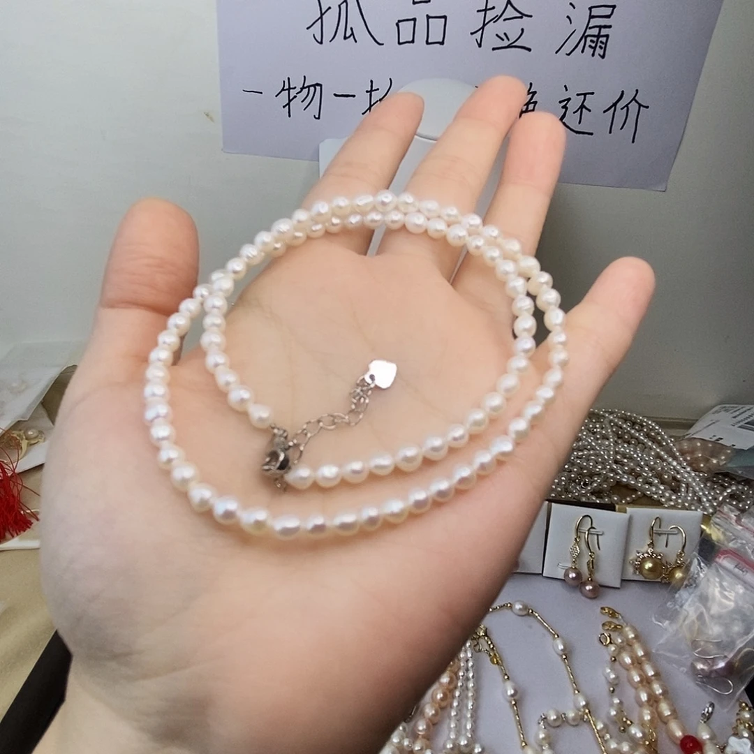 项链淡水珍珠合金