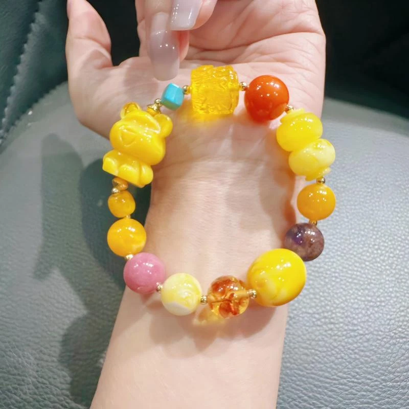 蜜蜡多宝熊仔手串