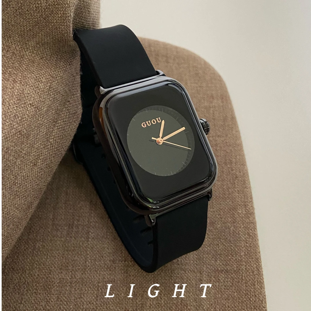 LIGHT 《超酷苹果盘》GUOU硅胶通勤百搭日常中性风女表