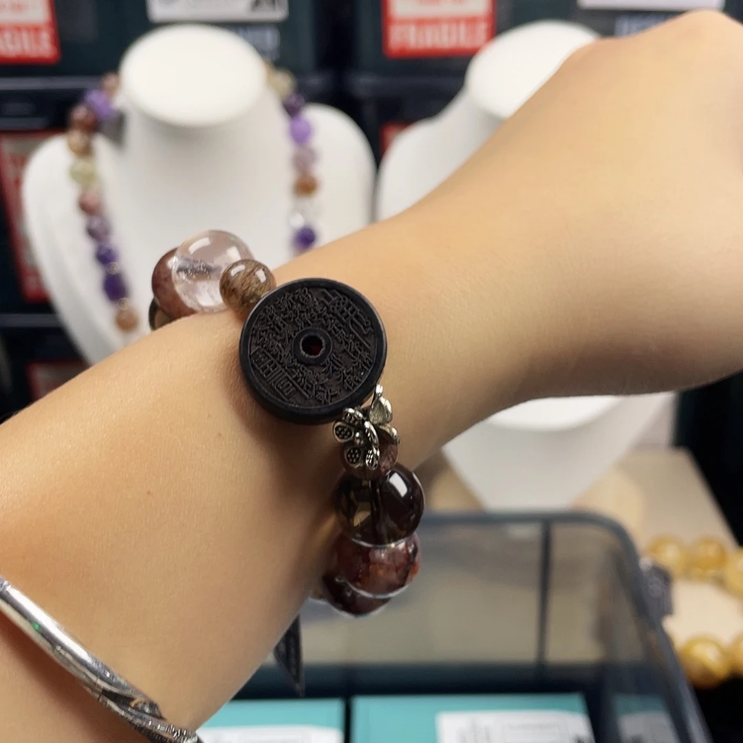 烟晶手链银S925镶嵌