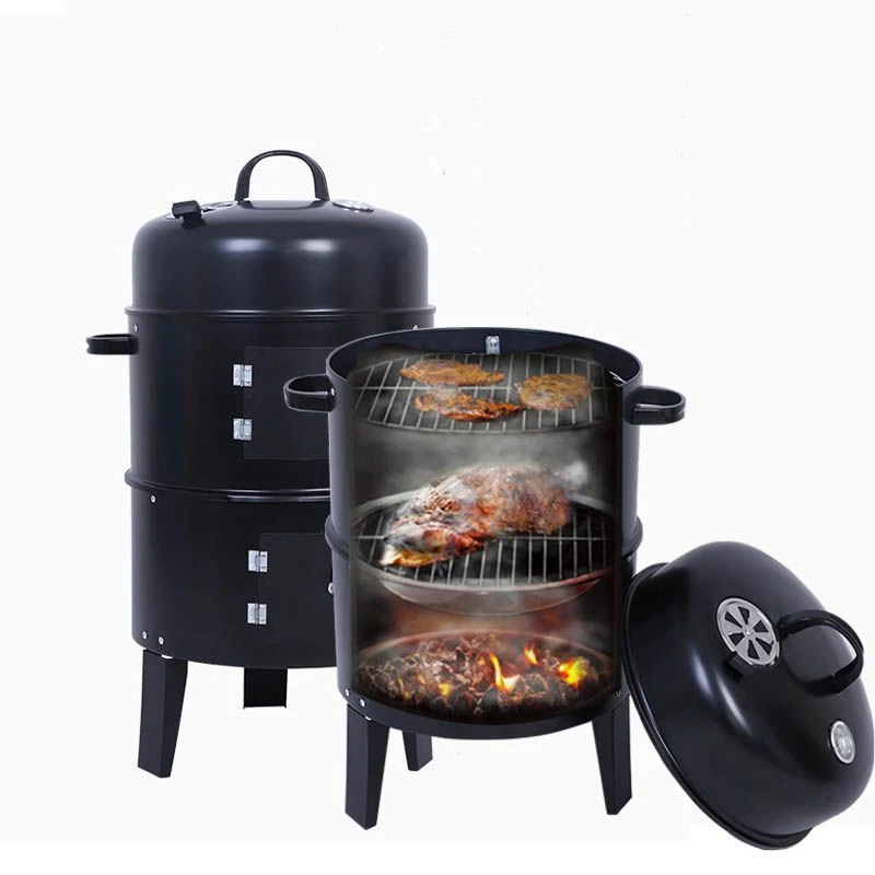 双层烟熏炉焖烤木炭烧烤炉烟熏腊肉炉子烤地瓜红薯多功能熏烤炉