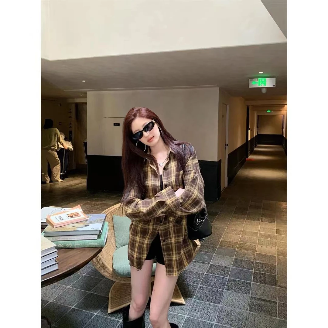 徐秋阳   美拉德衬衫  秋季新款百搭时尚休闲显瘦显瘦衬衫13507