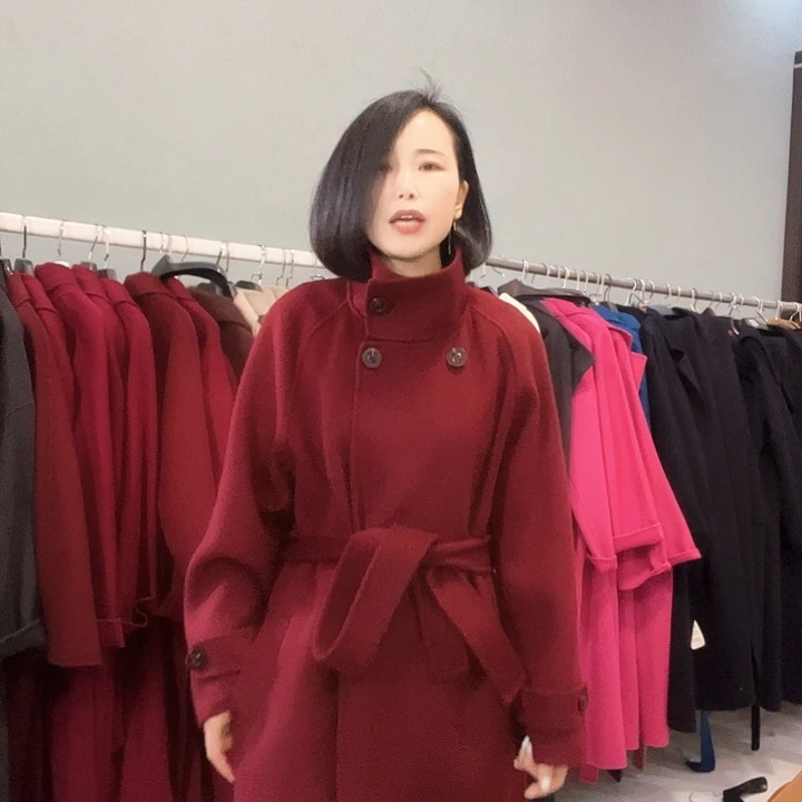 双面呢大衣S码长款