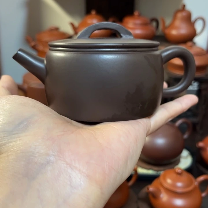 穆***杭紫砂茶壶汉瓦老紫泥200cc原矿