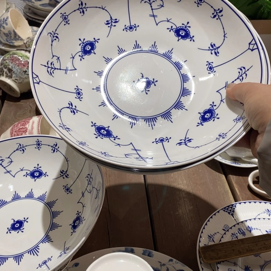 密胺唐草大汤盆一只微瑕