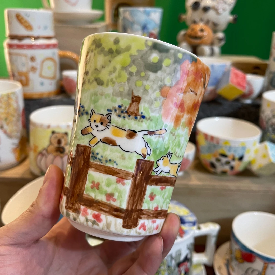 手绘釉下彩创意水杯