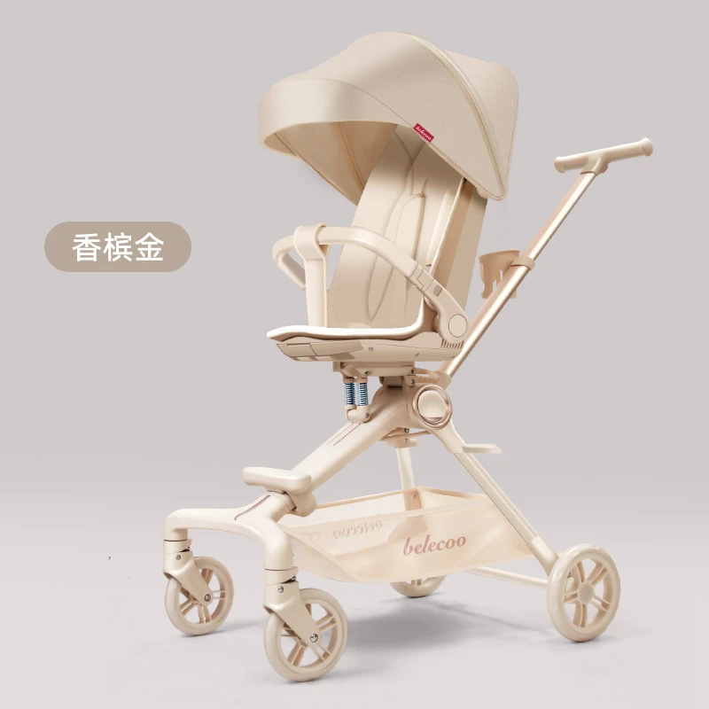 belecoo/贝丽可轻便折叠双向推行可坐可躺高景观遛娃神器婴儿推车
