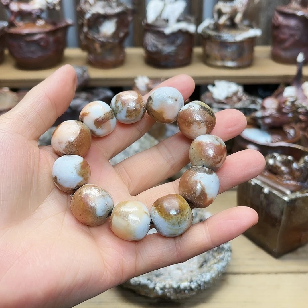 瓶柴烧粗陶手捏手串