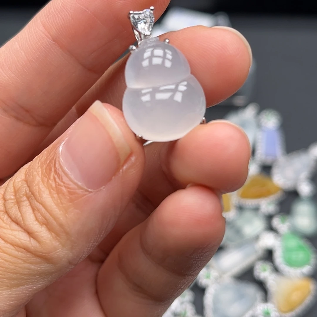 翡翠银S925镶嵌吊坠(不含链)