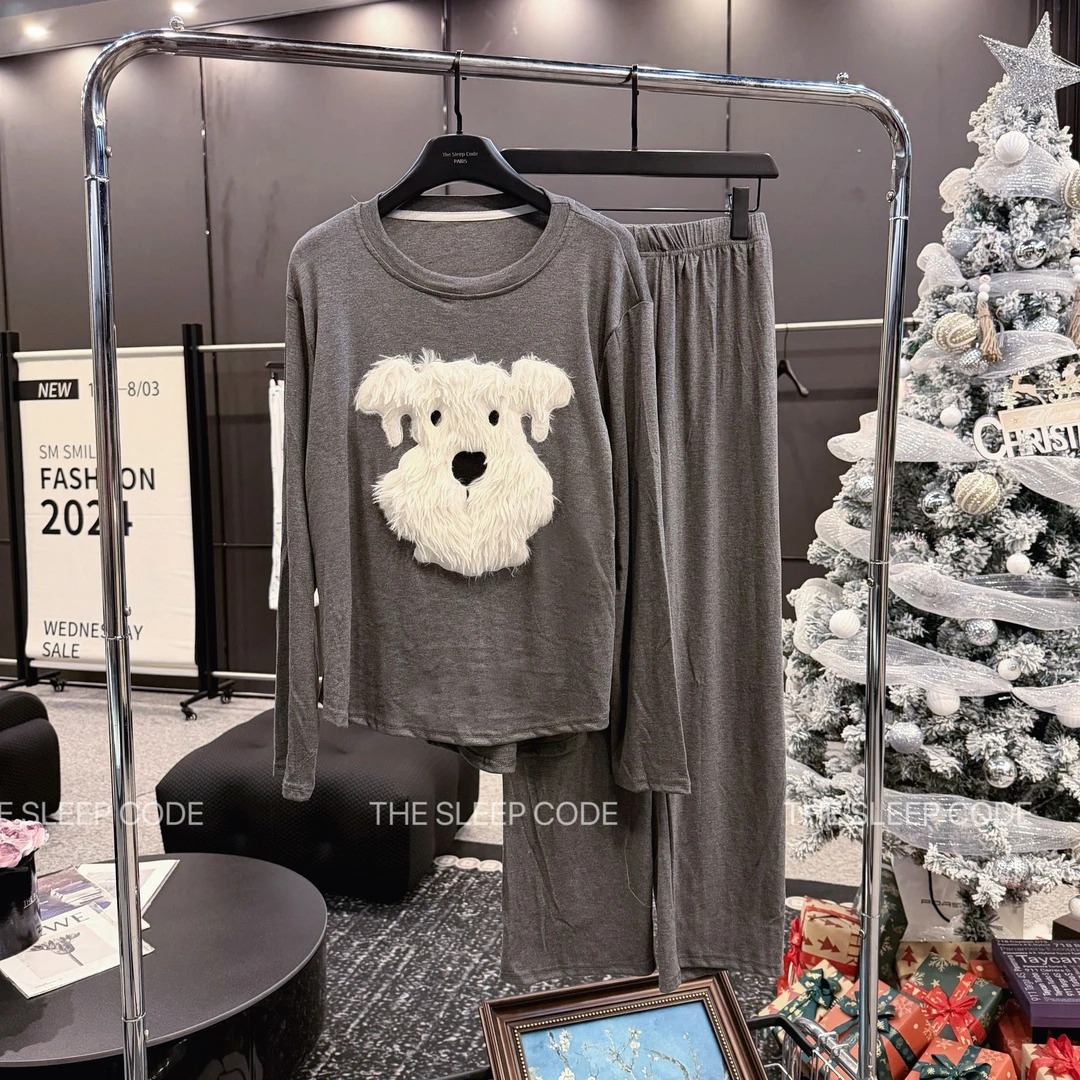 Zai Living/也宅【小绒狗-两件套】新款高级女款带胸垫家居服套装