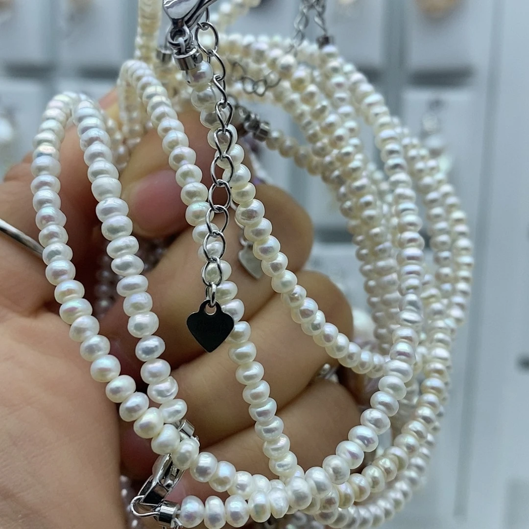 颈饰淡水珍珠钛钢