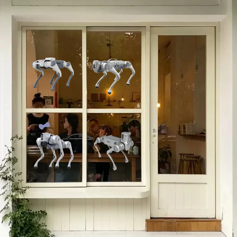 人工智能机器狗装饰贴文化墙贴纸背景AI贴画防水玻璃门贴创意装饰