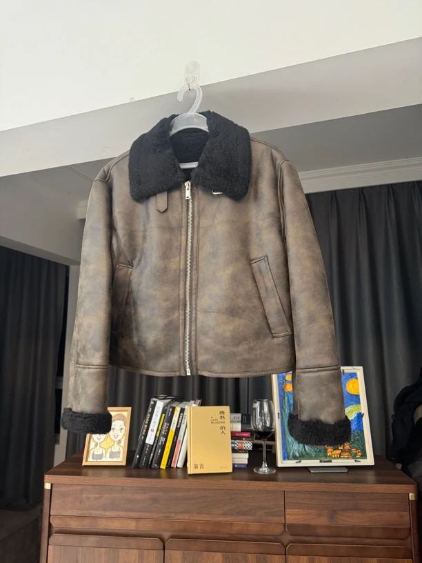 【黑咖混色皮毛】8x009高定保暖品质设计韩系外套