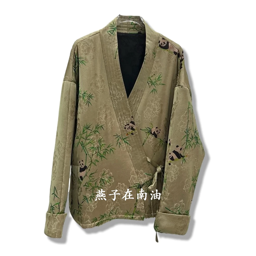 【燕子在南油】秋冬气质复古洋气中长款夹棉棉衣外套2434