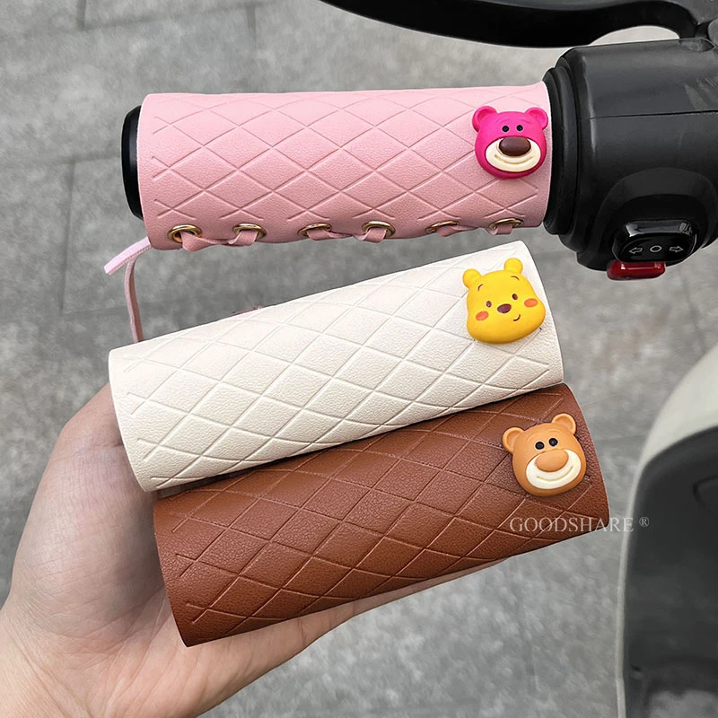 电动车车把套皮革复古绑带车柄套可爱卡通电瓶车摩托车手把套防滑