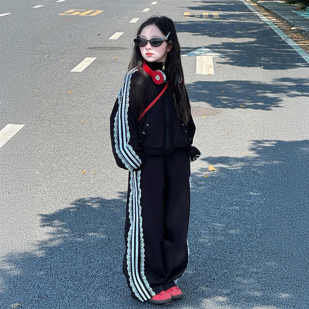 女童秋套装2025新款儿童洋气炸街秋装运动两件套大童女孩韩系穿搭