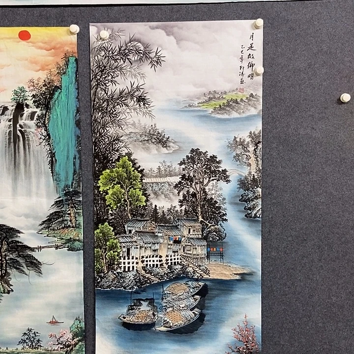 国画四尺夜景江南一幅