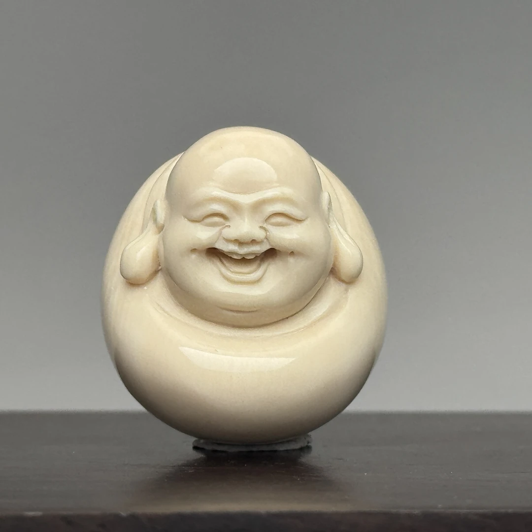 DEZHI/德志28*26*21mm16.7g弥勒吊坠天然猛犸牙A451