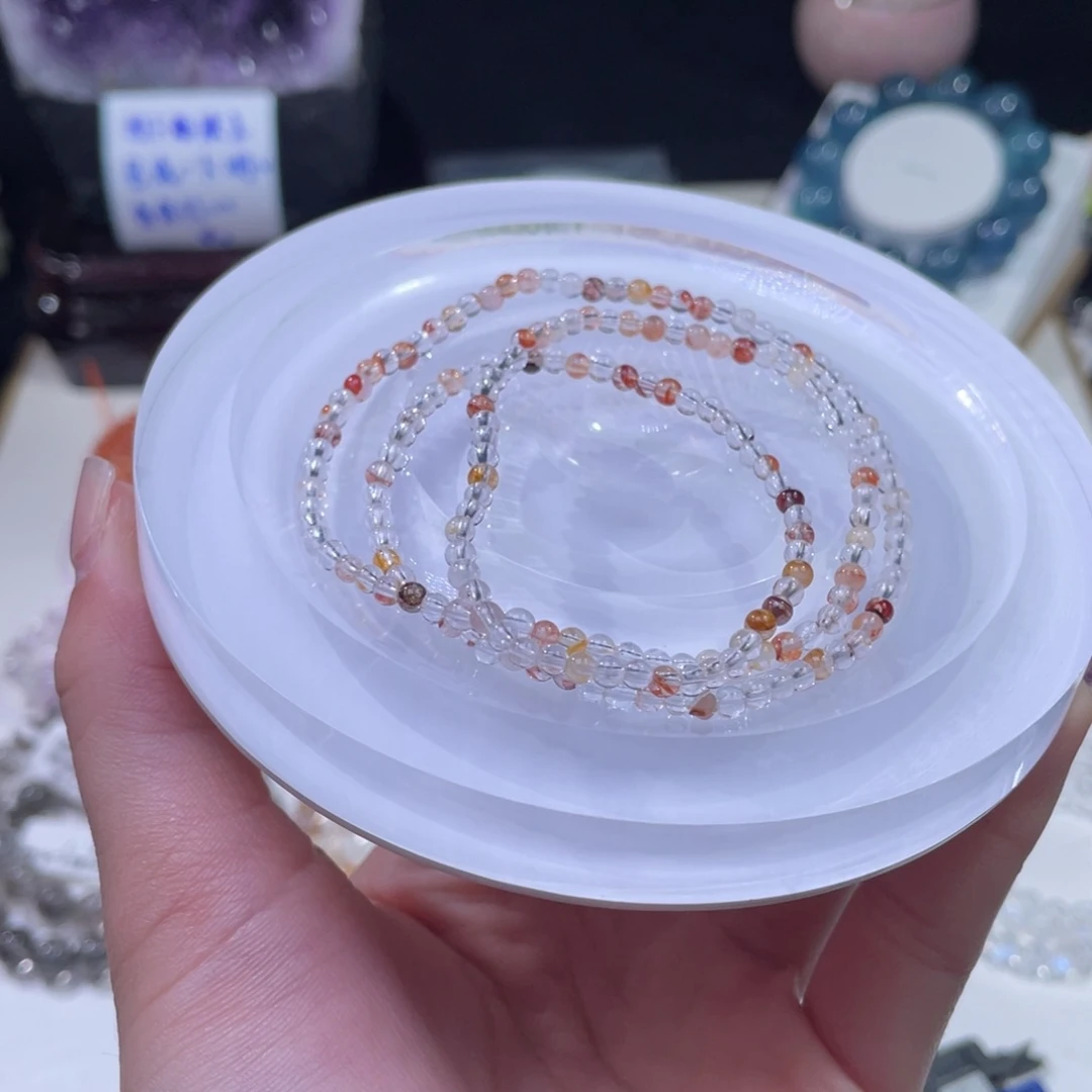 未镶嵌手链水晶锦鲤胶花水晶3mm   15