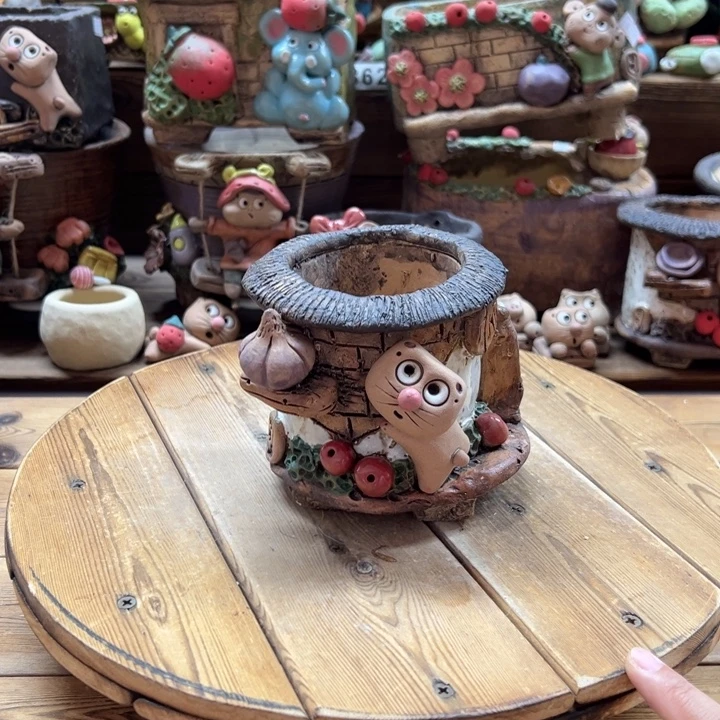 嘻哈多肉花盆百搭