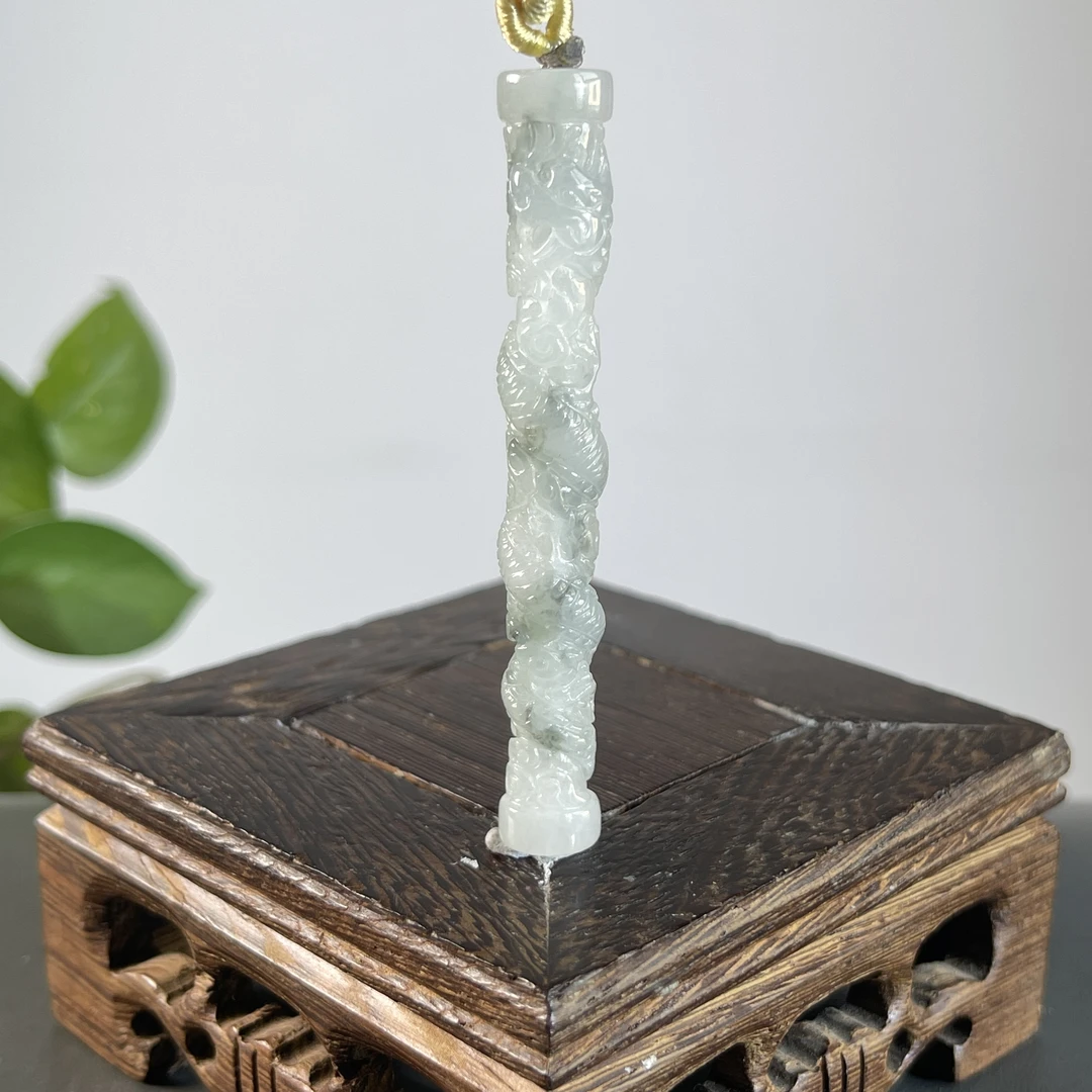 JYA05-30  天然缅甸A货翡翠  盘龙柱