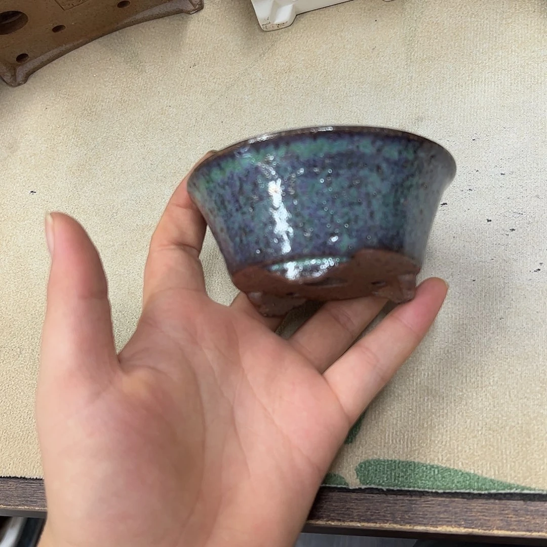 紫砂花盆698号瑕疵9/4cm窑变