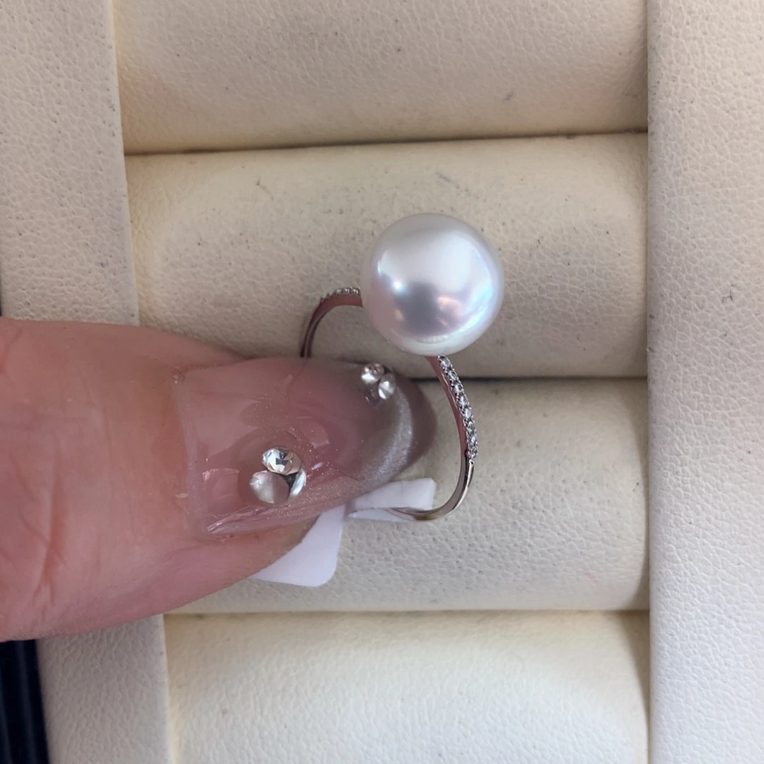 海水珍珠戒指18K金镶嵌