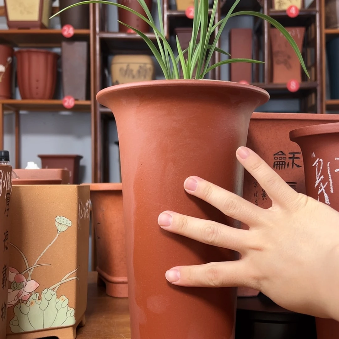 【闪购商品】紫砂花盆破***红周之夏精品紫砂花盆