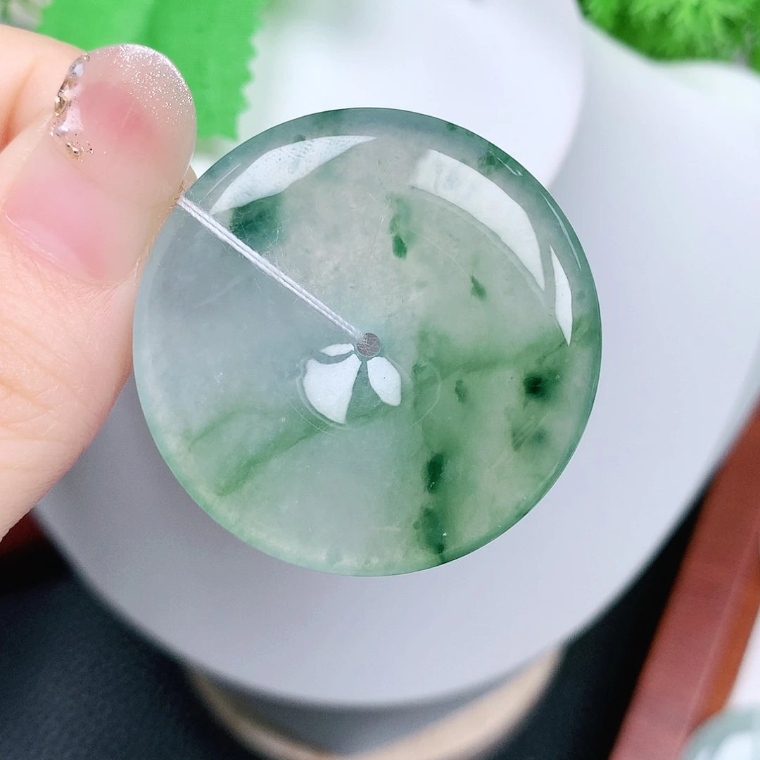 翡翠未镶嵌颈饰平安36.3-5.7