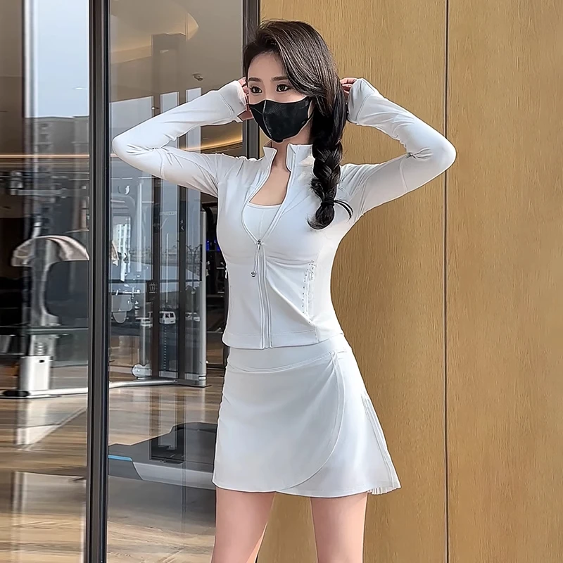 lulu运动健身时尚速干显瘦长袖拉链轻薄防晒外套