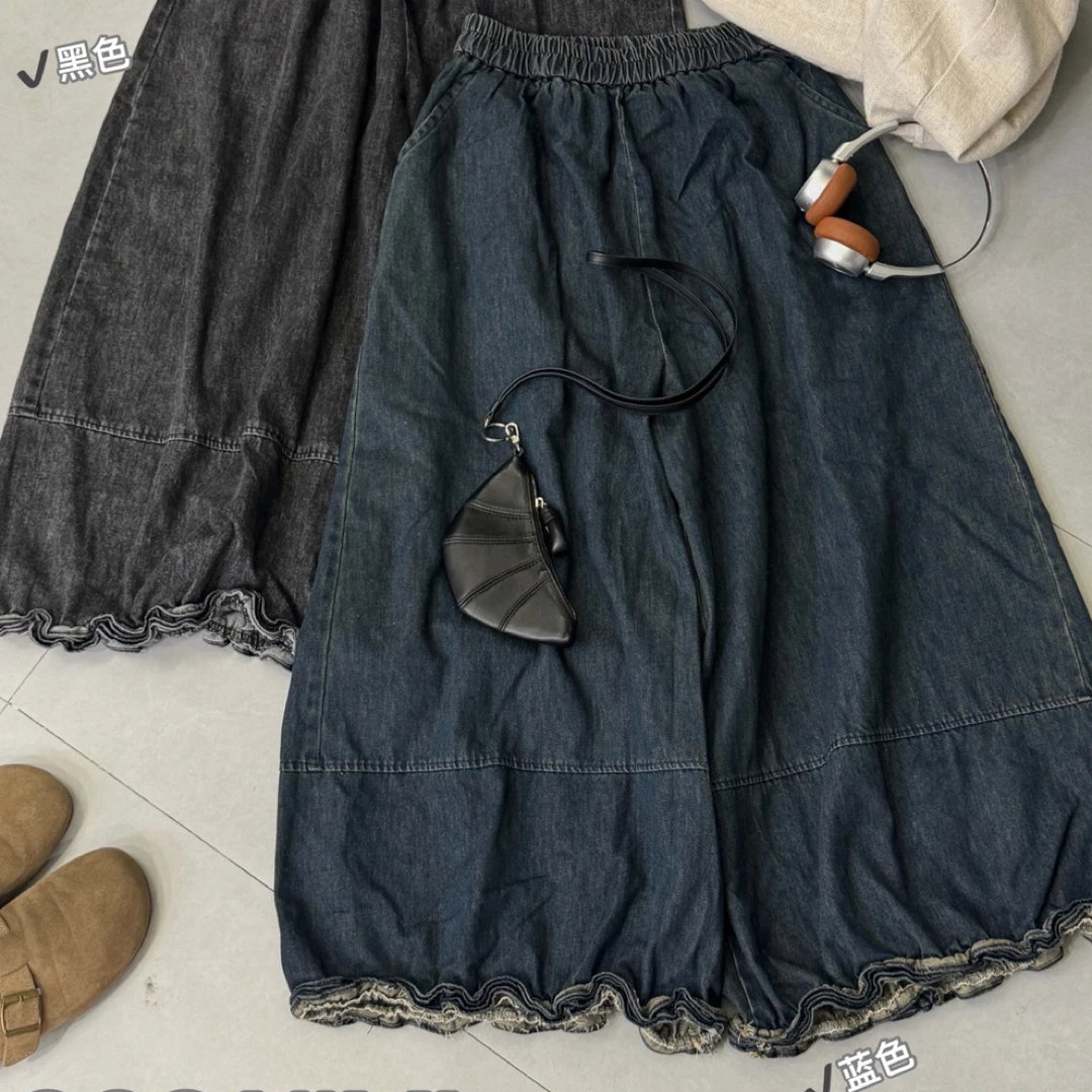 日系文艺宽松水洗牛仔设计感时尚休闲新款时尚洋气新款入秋衣服