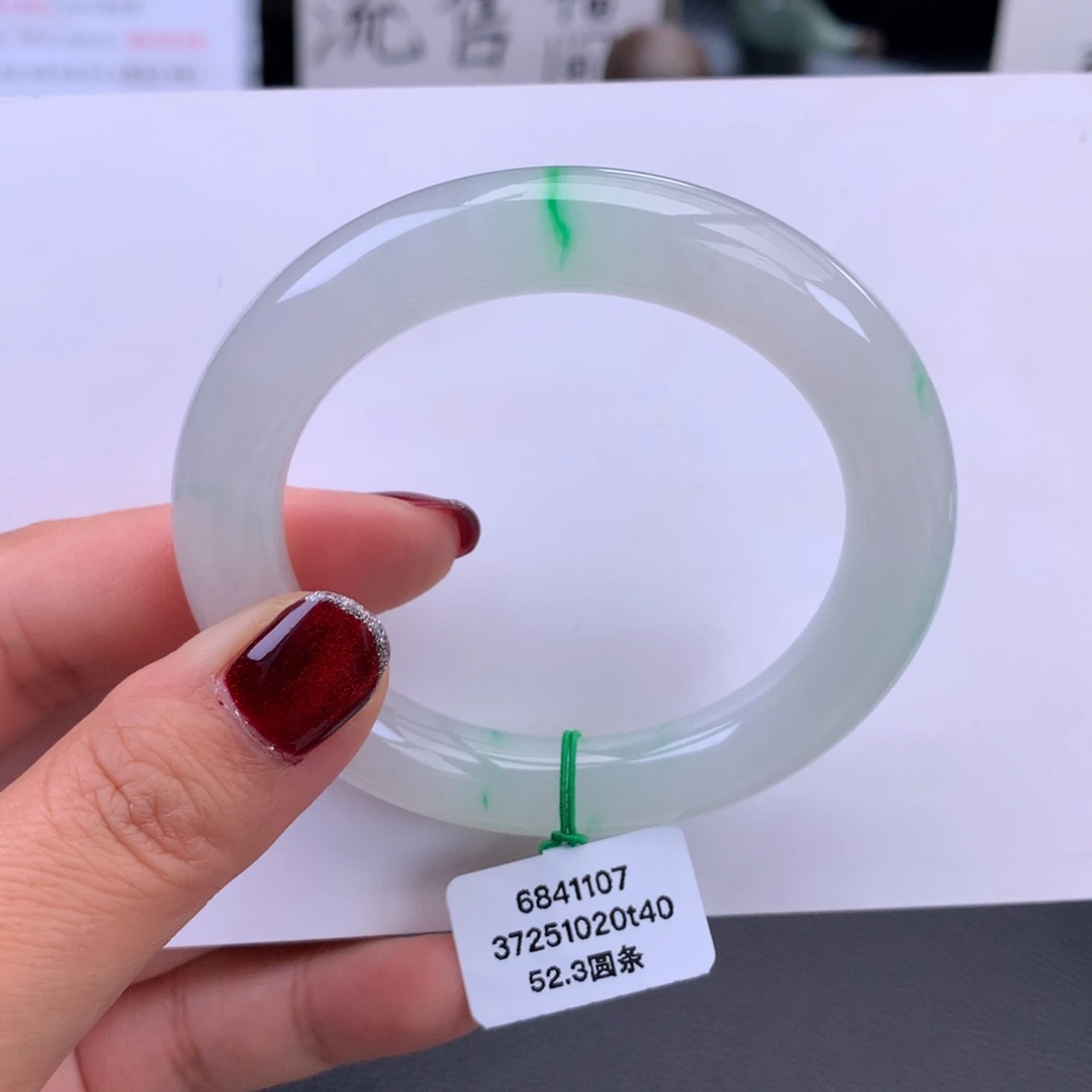 翡翠未镶嵌手镯冰胶飘金丝翠性价比推荐