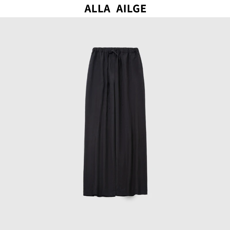 ALLA AILGE「剑术与禅心」松弛感 抗皱天丝亚麻混纺 休闲阔腿长裤