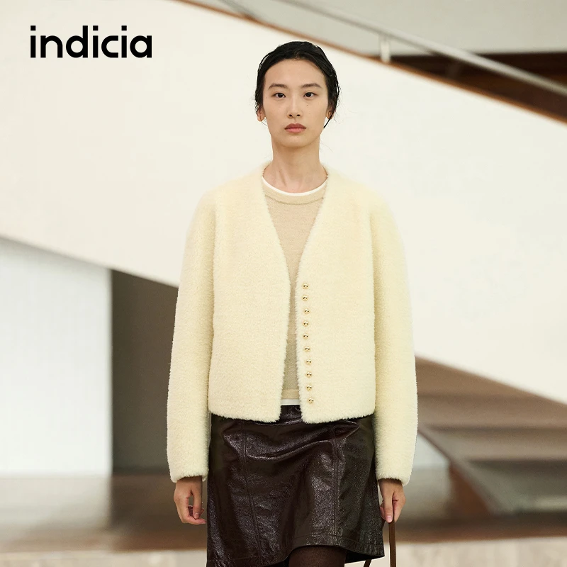 indicia标记商场25年同款秋冬款绵羊毛软糯外套女F2D5PC568C
