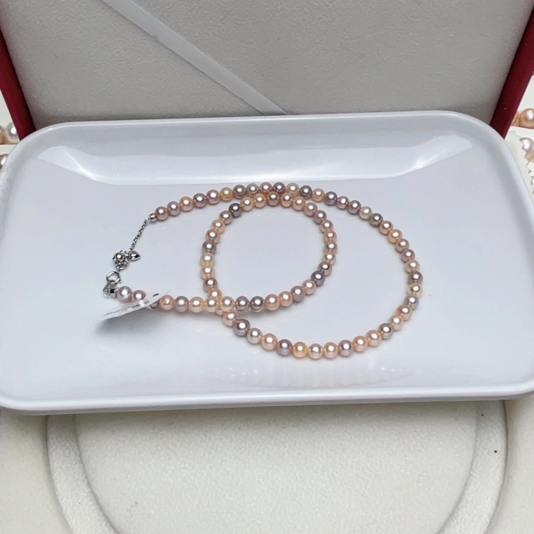 淡水珍珠项链银S925镶嵌