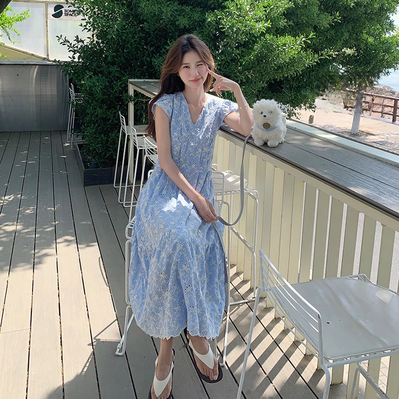 【现货】 法式绣花连衣裙 157-8687-