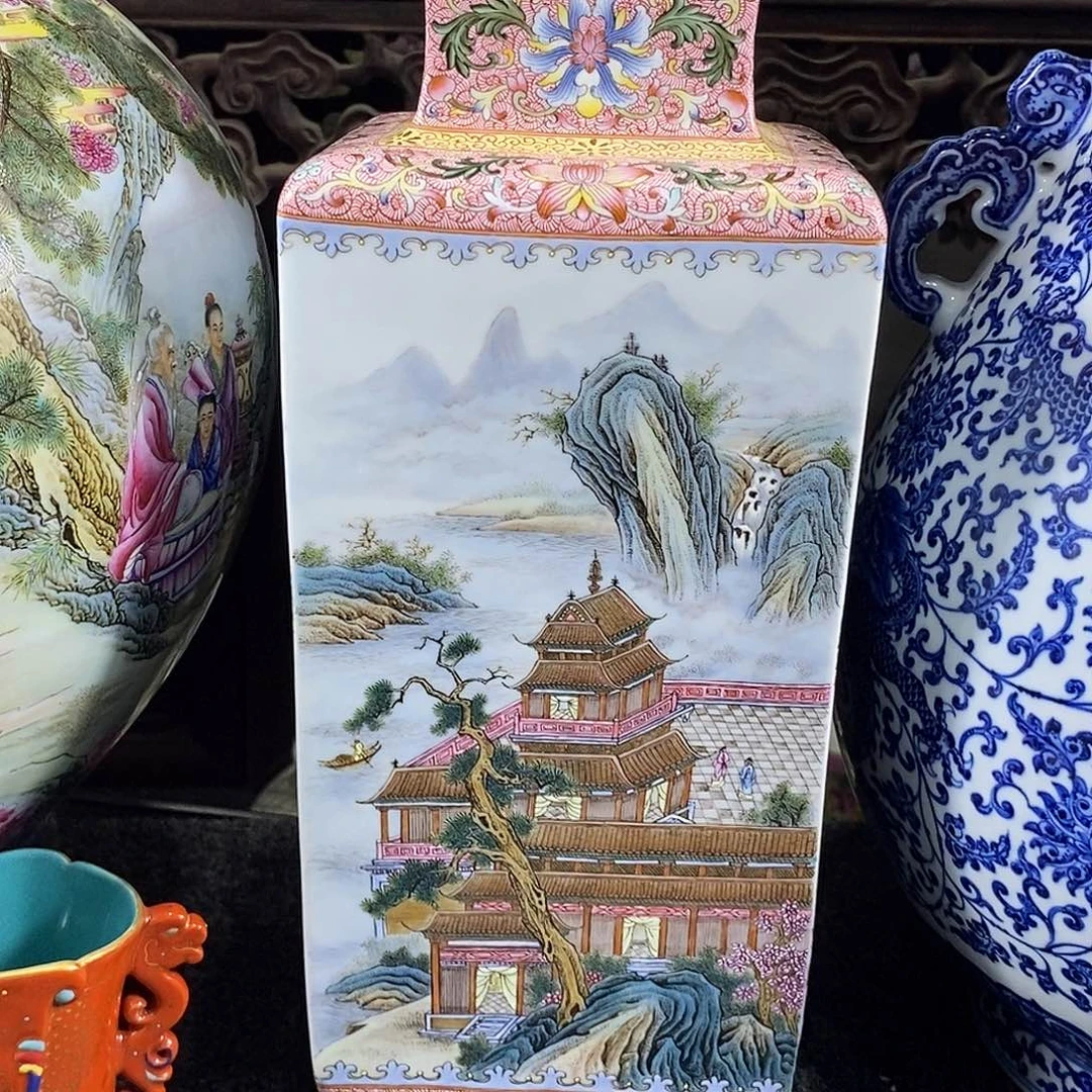 天***崖陶瓷手工手绘陶瓷摆件工艺品