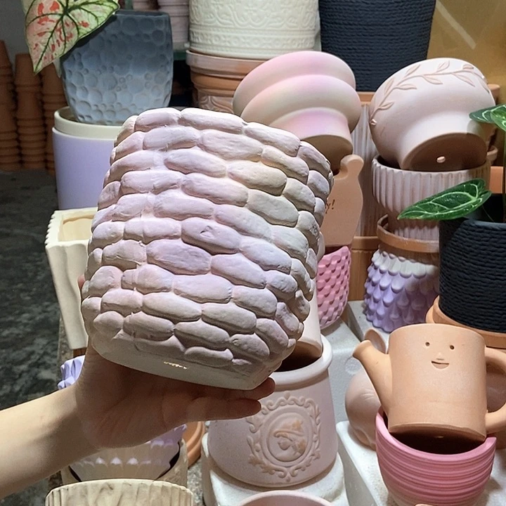 15×15炫彩石头盆 粗陶1个