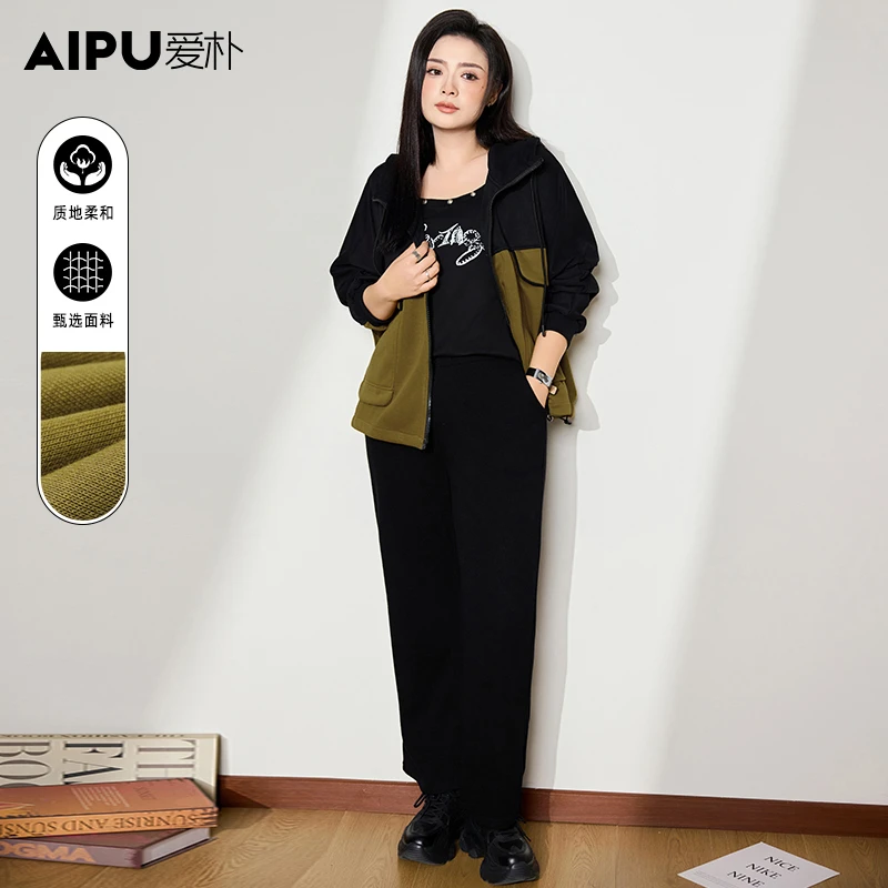 爱朴品牌大码女装春季新款洋气时尚显瘦遮肉百搭气质短外套1108