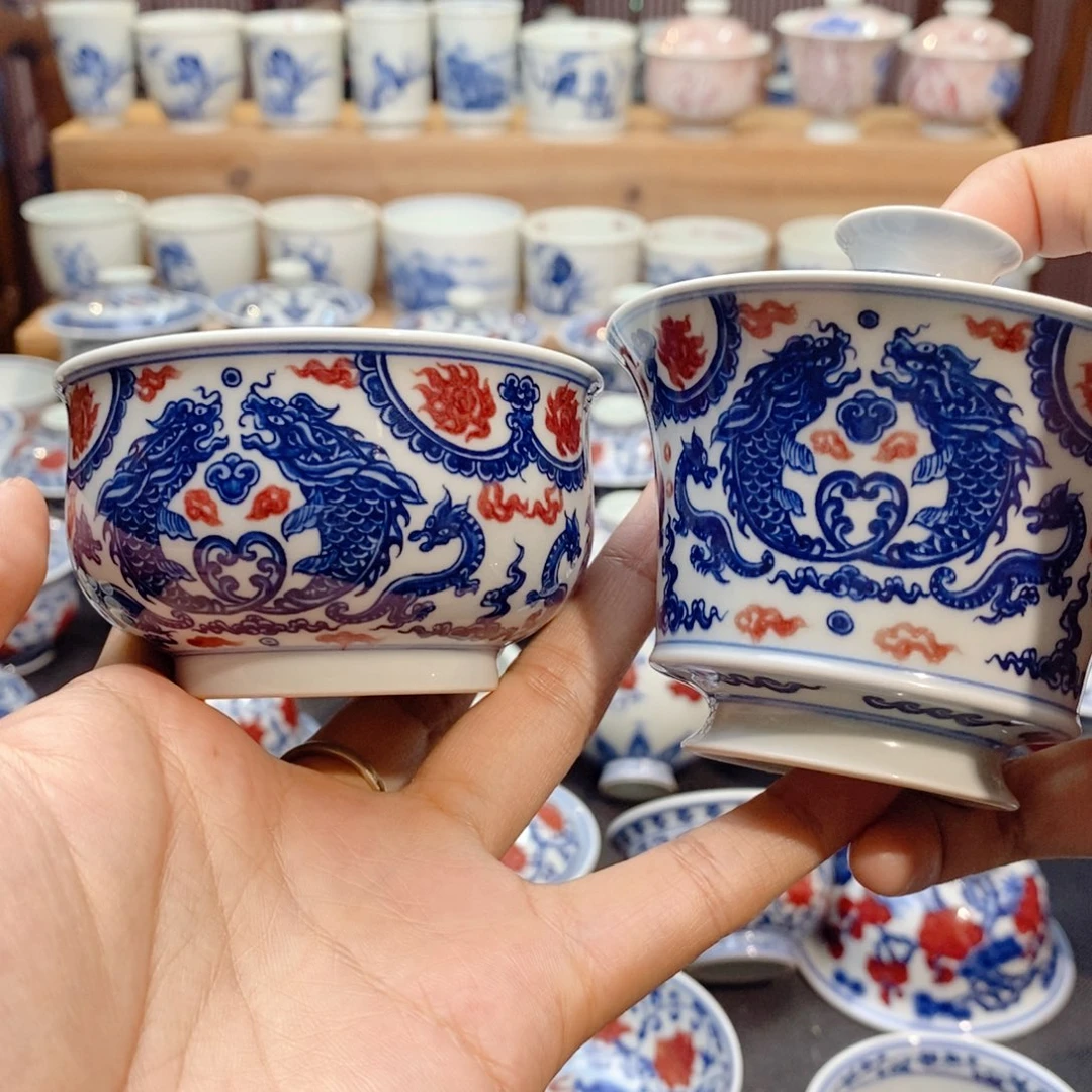 小赤龙两件套手绘原矿