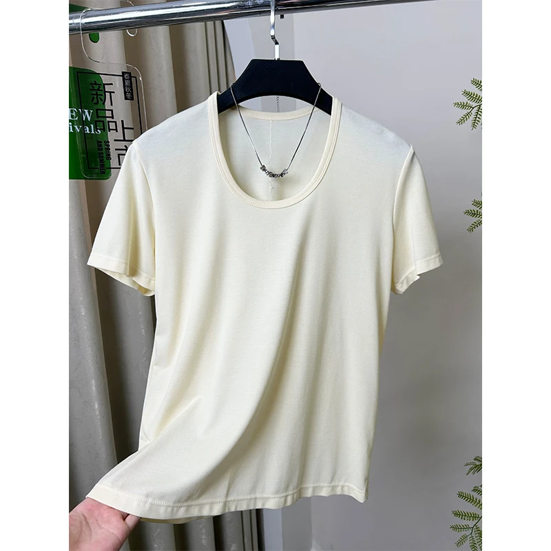 天丝U领短袖T恤1005751【Q】