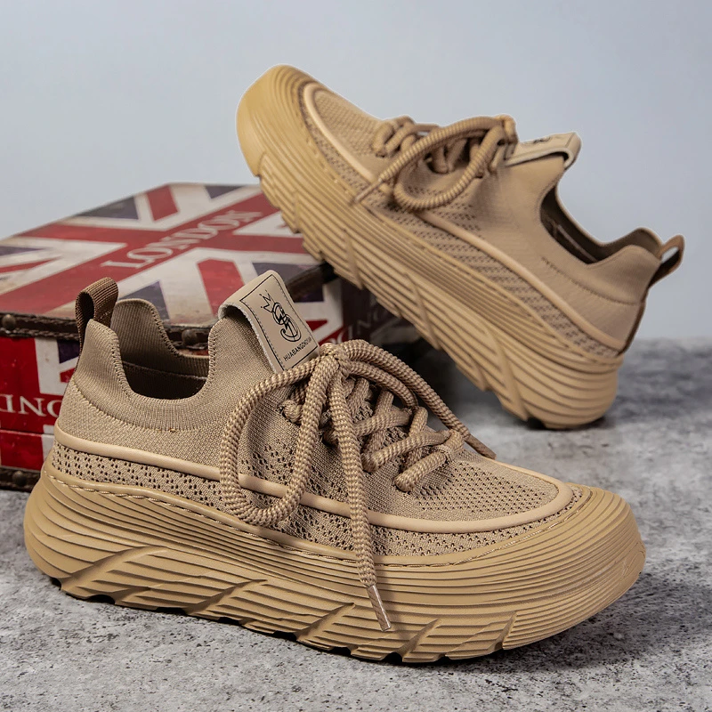 男鞋2025春季新款运动鞋飞织透气板鞋休闲男鞋秋季男士工作鞋布鞋