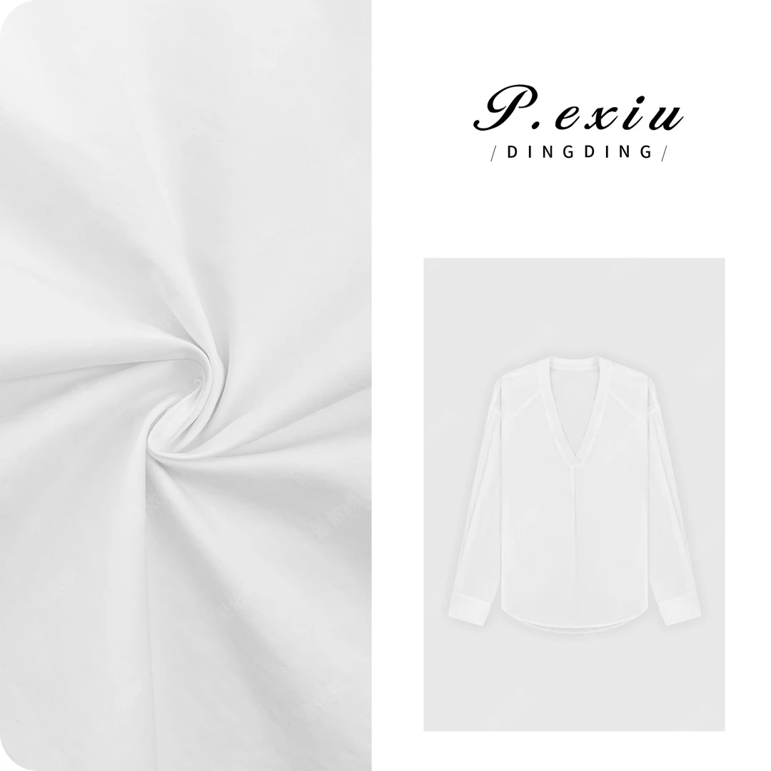 PanYiXiu/潘依绣100%棉极简高级感V领长袖衬衫 WH00300