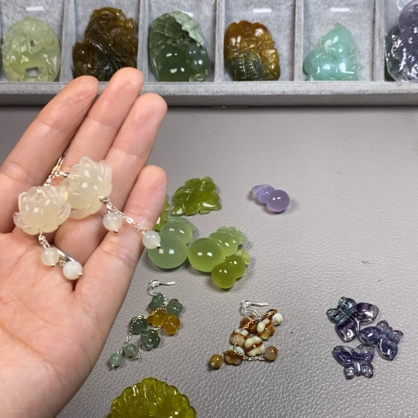 【闪购商品】未镶嵌蛇纹石玉挂件耳饰耳环项链
