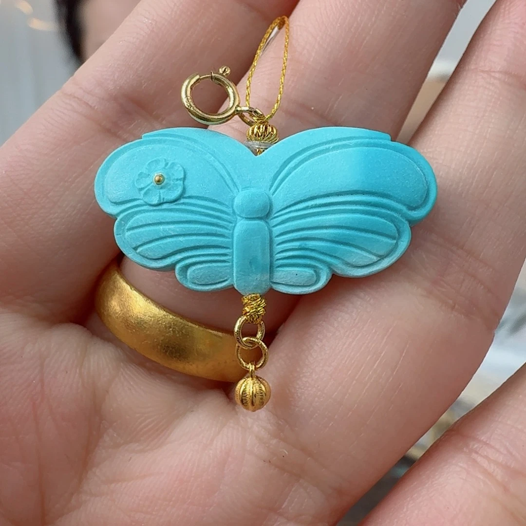 绿松石18K金镶嵌珠宝奇石