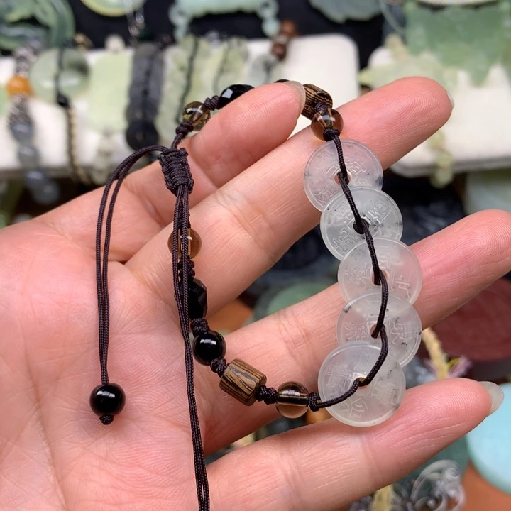 蛇纹石玉合金颈饰