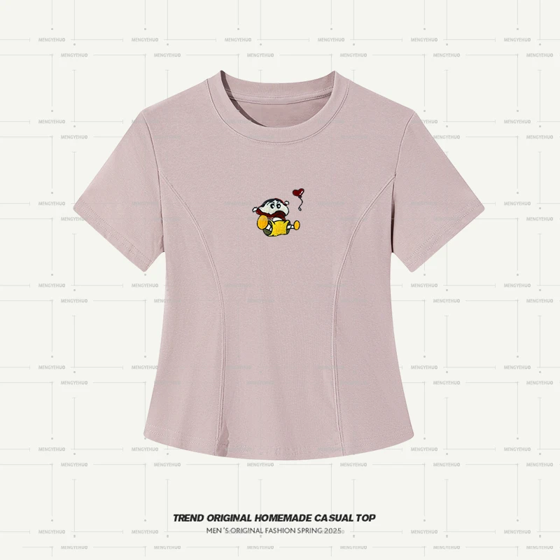 【T恤系列】桃气小新 燕尾鱼骨正肩短袖 显瘦设计感不规则上衣