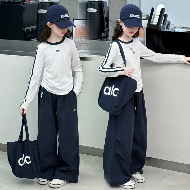 女童卫衣套装春秋款2025新款女孩韩系穿搭打底衫运动裤两件套秋装
