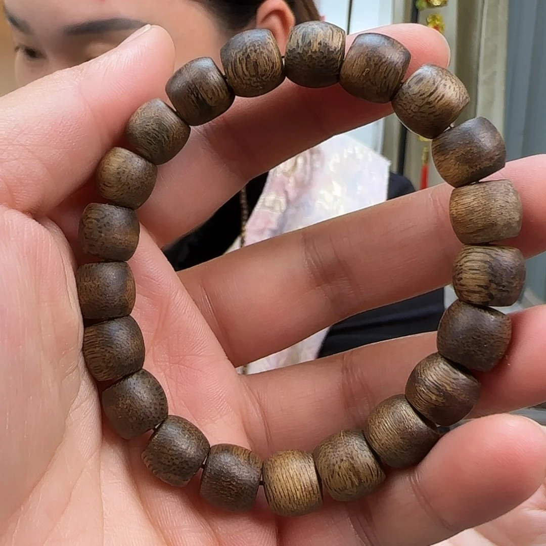 沉香手串鼓珠单圈10mm8