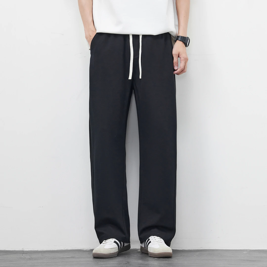 Kuvine2025冰感潮牌宽松弯刀高街百搭舒适大码简约休闲裤子男款夏